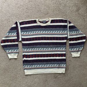 Boston Traders Sweater Womens 2X *Holes in Arm Pits* Great Outdoors Vtg Colorful